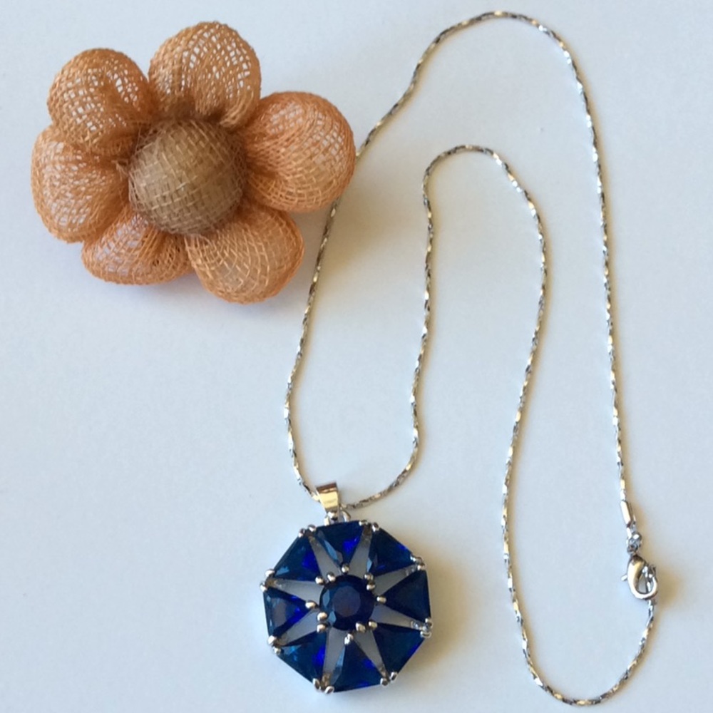 Crystal Floral Pendant Necklace